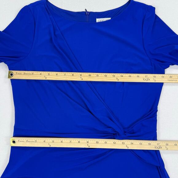 Eliza J Women’s Jersey Knit Drape Knot Front Dress Size 16 Cobalt Blue - Picture 12 of 14